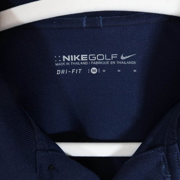 4/$25 NIKE GOLF Size M Navy Dri Fit Moisture Wicking Short Sleeve Polo Shirt - Picture 5 of 5